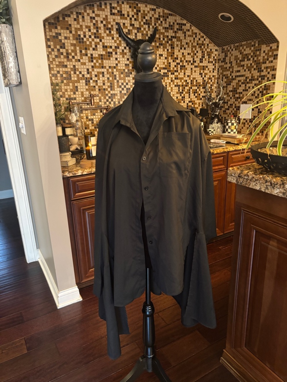 Lightweight Women's Black Button-Down Shirt Jacket